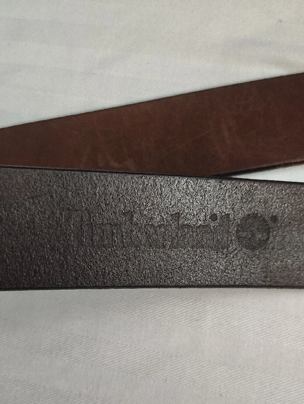 Timberland Brown Leather Belt with Brass Buckle